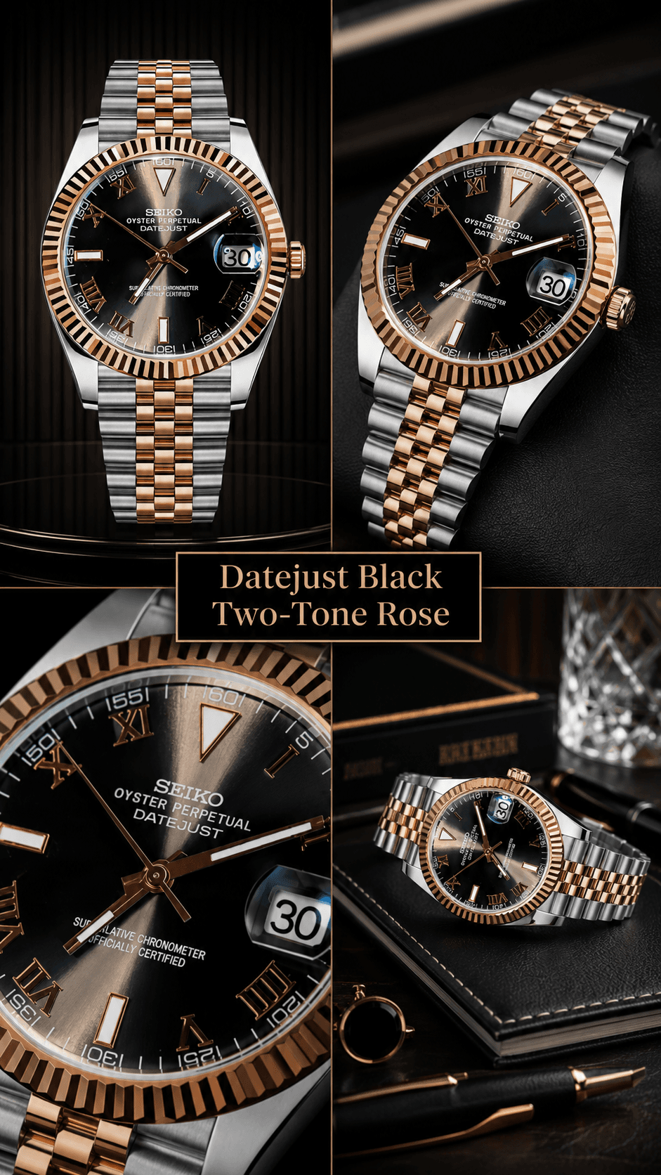 Datejust Black Two-Tone Rose