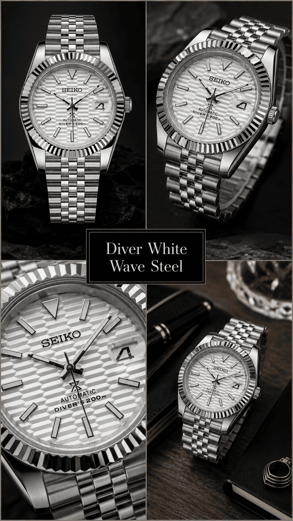 Diver White Wave Steel