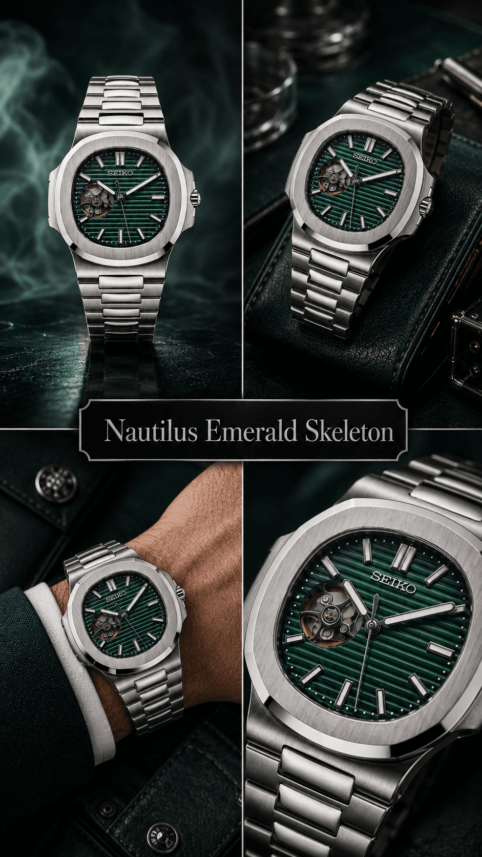 Nautilus Emerald Skeleton
