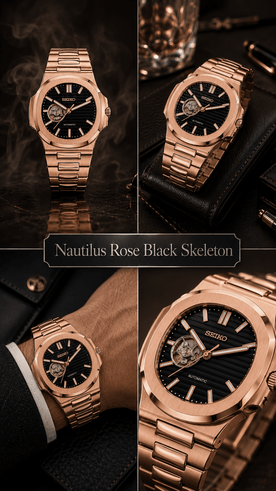 Nautilus Rose Black Skeleton