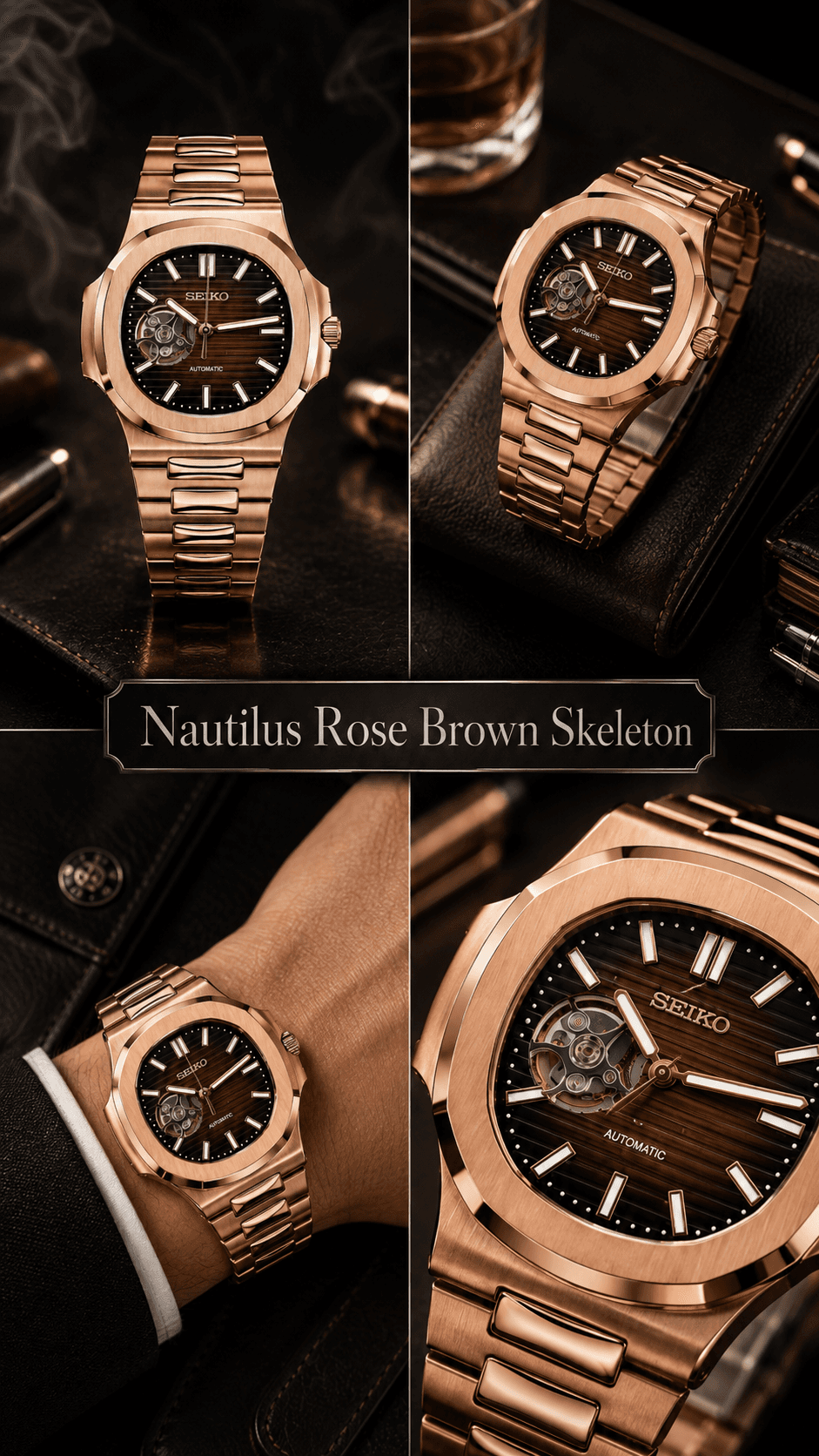 Nautilus Rose Brown Skeleton
